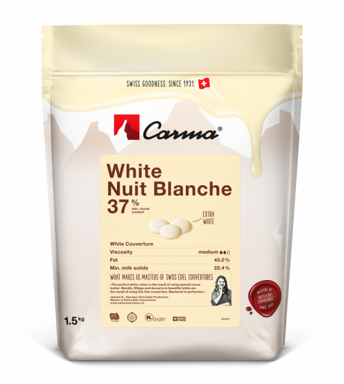Белый шоколадный кувертюр Nuit Blanche 37%, 1,5 кг, Швейцария