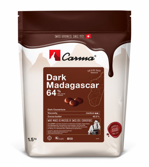 Темный шоколадный кувертюр Madagascar 64%, Швейцария