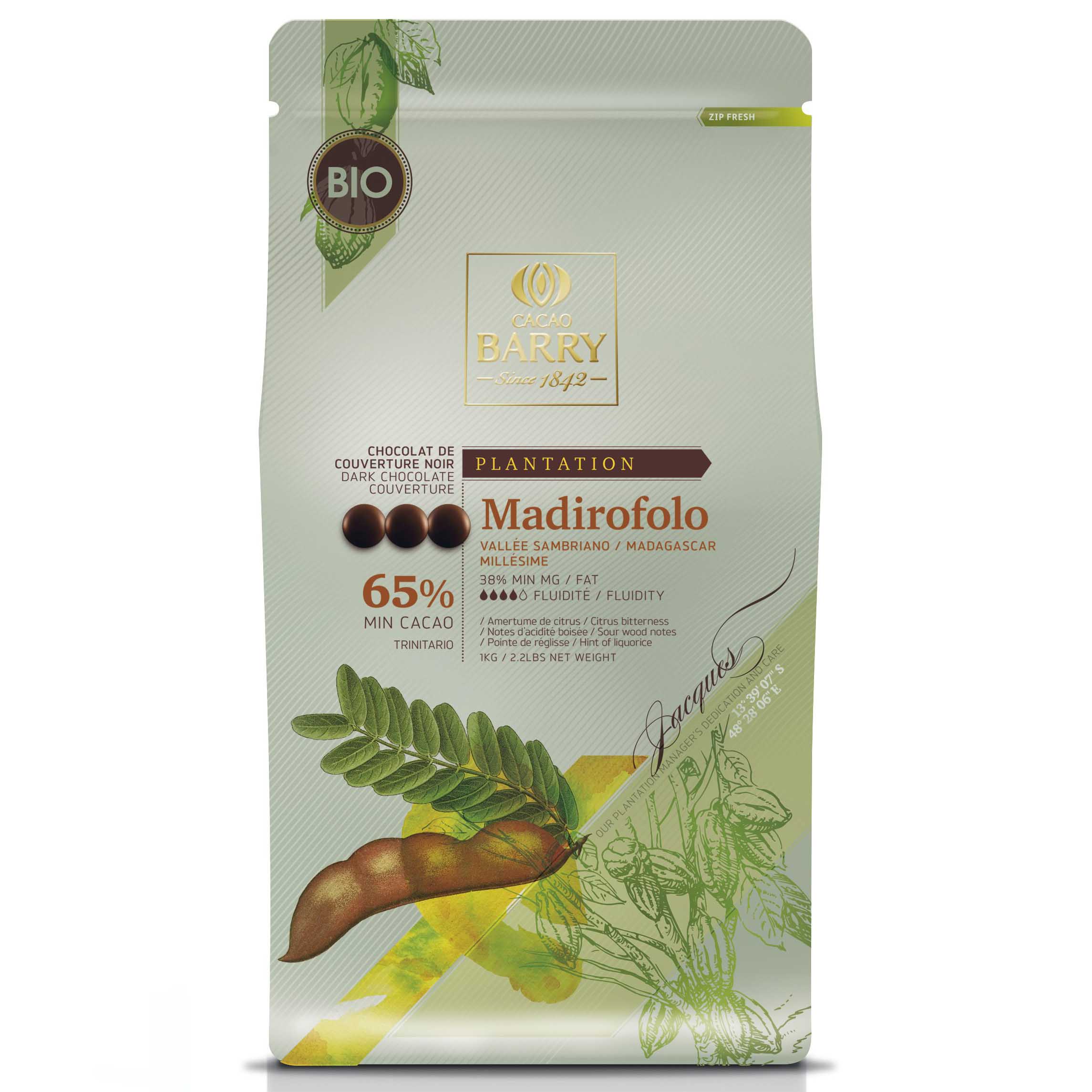 Темный шоколадный кувертюр Madirofolo 65%
