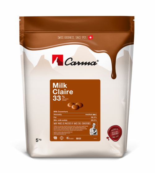 Молочный шоколадный кувертюр  Claire 33%,  5 кг, Швейцария